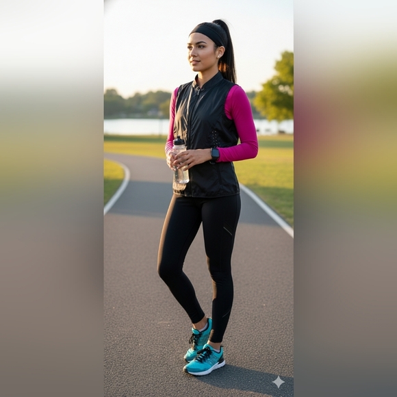 lululemon athletica Tops - Lululemon Burgundy Full Zip Breathable Mesh Running Vest Women's Size S